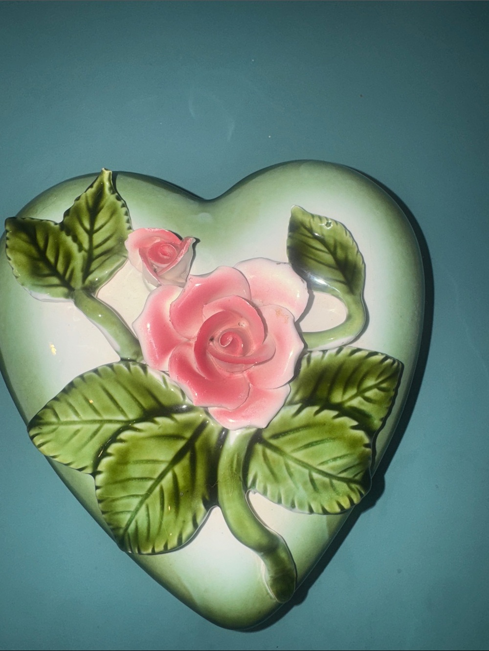 Vintage Royal Sealy Heart Trinket Box 1950s